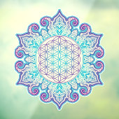 Blume des Lebens - Indische Mandala 2 Fensteraufkleber (Blatt 3)