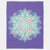 Blume des Lebens - Indische Mandala 2 Fleecedecke (Vorderseite)