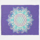 Blume des Lebens - Indische Mandala 2 Fleecedecke (Vorderseite (Horizontal))