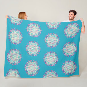 Blume des Lebens - Indische Mandala 2 Fleecedecke