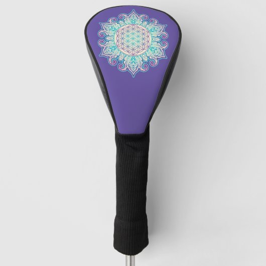 Blume des Lebens - Indische Mandala 2 Golf Headcover (Vorderseite)
