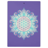 Blume des Lebens - Indische Mandala 2 Klemmbrett (Rückseite)