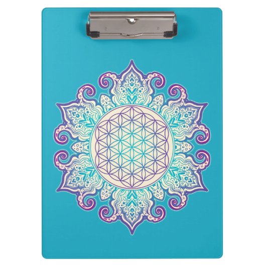 Blume des Lebens - Indische Mandala 2 Klemmbrett (Vorderseite)