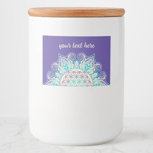Blume des Lebens - Indische Mandala 2 Lebensmitteletikett (Vorderseite)