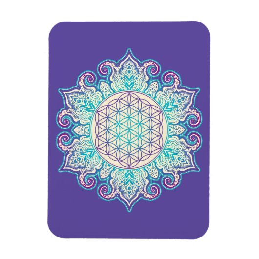 Blume des Lebens - Indische Mandala 2 Magnet (Vertikal)