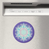 Blume des Lebens - Indische Mandala 2 Magnet (In Situ (Geschirrspüler))