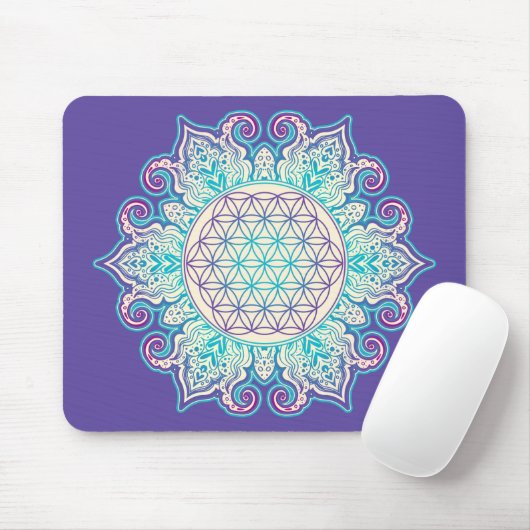 Blume des Lebens - Indische Mandala 2 Mousepad (Mit Mouse)