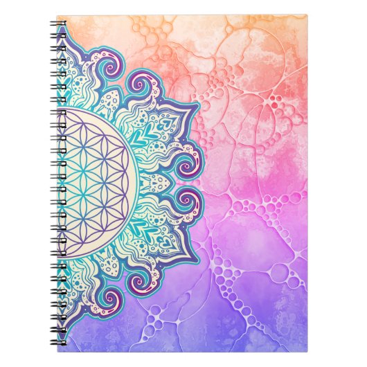 Blume des Lebens - Indische Mandala 2 Notizblock (Vorderseite)