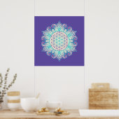 Blume des Lebens - Indische Mandala 2 Poster (Küche)