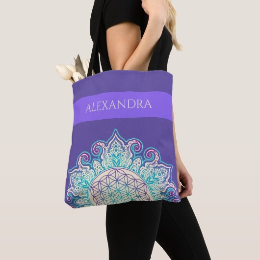 Blume des Lebens - Indische Mandala 2 Tasche (Von Nahem)