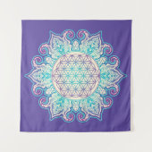 Blume des Lebens - Indische Mandala 2 Wandteppich (Vorderseite (Horizontal))