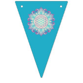 Blume des Lebens - Indische Mandala 2 Wimpelkette (Dritte Fahne)