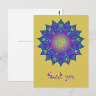 Blume des Lebens - Indische Mandala 3 Postkarte