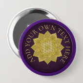 Blume des Lebens - Indische Mandala 4 Button (Vorne & Hinten)