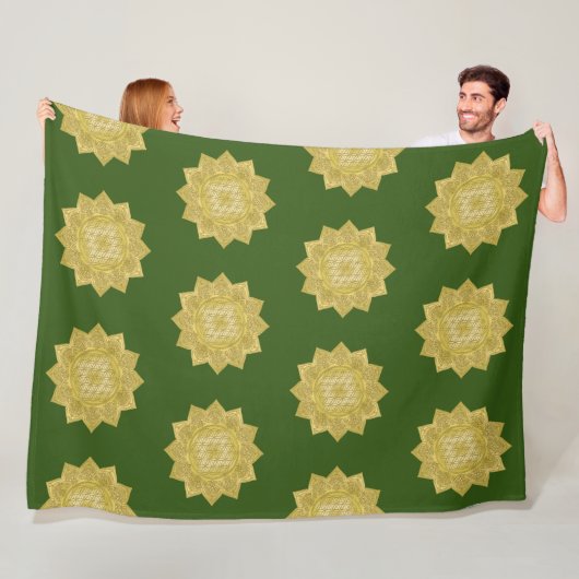 Blume des Lebens - Indische Mandala 4 Fleecedecke (Beispiel)