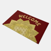 Blume des Lebens - Indische Mandala 4 Fußmatte (Schrägansicht)