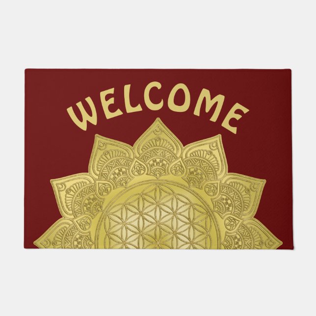 Blume des Lebens - Indische Mandala 4 Fußmatte (Vorderseite)