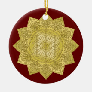 Blume des Lebens - Indische Mandala 4 Keramik Ornament