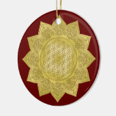 Blume des Lebens - Indische Mandala 4 Keramik Ornament (Links)