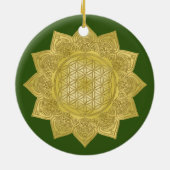 Blume des Lebens - Indische Mandala 4 Keramik Ornament (Hinten)