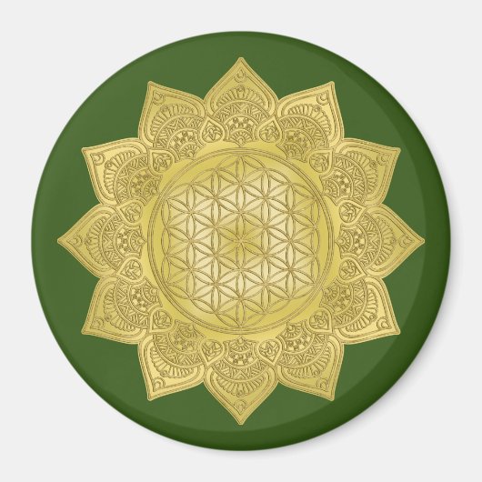 Blume des Lebens - Indische Mandala 4 Magnet (Vorne)