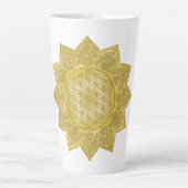 Blume des Lebens - Indische Mandala 4 Milchtasse (Vorderseite)