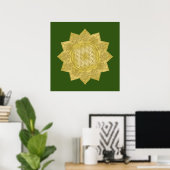 Blume des Lebens - Indische Mandala 4 Poster (Heimbüro)