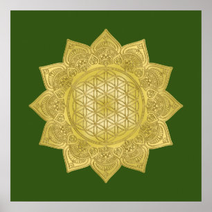 Blume des Lebens - Indische Mandala 4 Poster