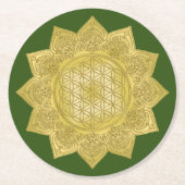 Blume des Lebens - Indische Mandala 4 Runder Pappuntersetzer (Vorderseite)