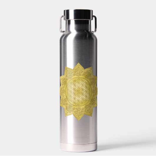 Blume des Lebens - Indische Mandala 4 Trinkflasche (Vorne)