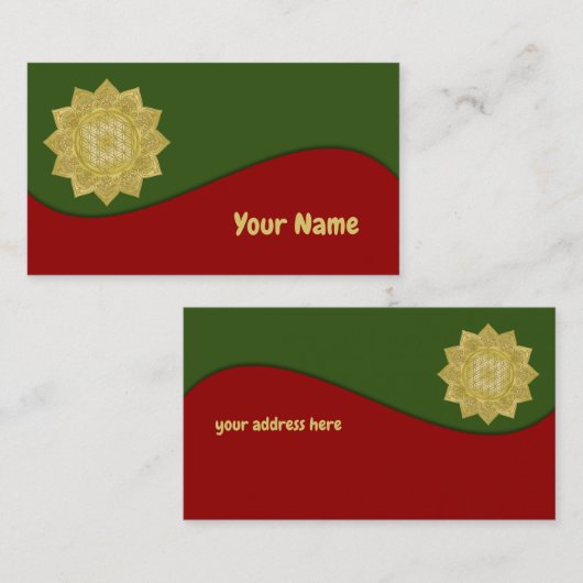 Blume des Lebens - Indische Mandala 4 Visitenkarte (Vorne/Hinten)