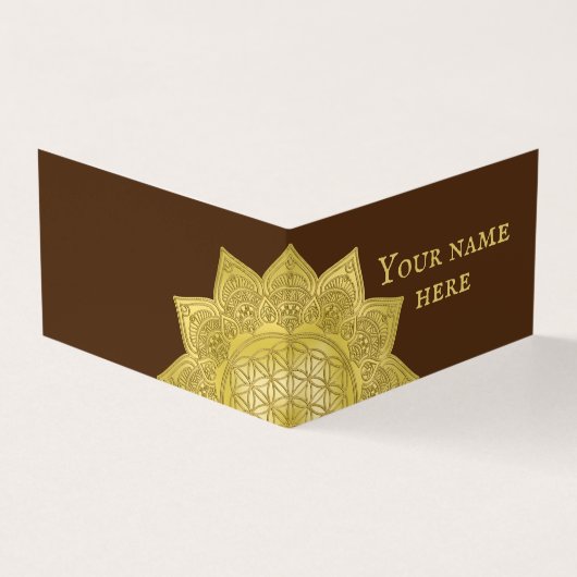 Blume des Lebens - Indische Mandala 4 Visitenkarten (Vorderseite)