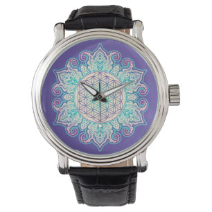Blume des Lebens - Indischer Mandala 2 Armbanduhr