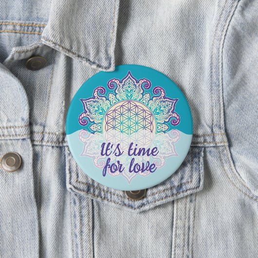 Blume des Lebens - Indischer Mandala 2 Button (Beispiel)