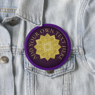Blume des Lebens - Indischer Mandala 4 Button