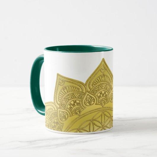 Blume des Lebens - Indischer Mandala 4 Tasse (Vorderseite Links)
