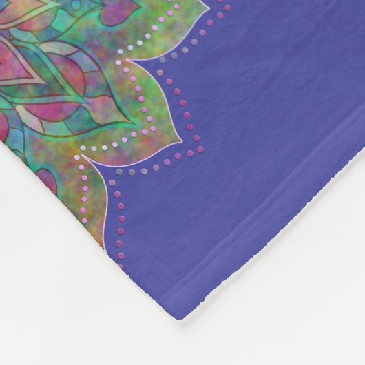 Blume des Lebens - Indischer Mandala 7c Fleecedecke (Ecke)