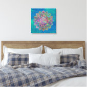 Blume des Lebens - Indischer Mandala 7c Leinwanddruck (Insitu (Schlafzimmer))