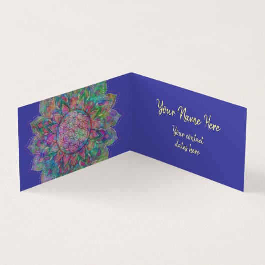 Blume des Lebens - Indischer Mandala 7c Visitenkarten (Innenseite)