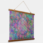 Blume des Lebens - Indischer Mandala 7c Wandteppich Mit Holzrahmen (Gewinkelt)