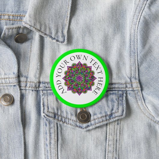 Blume des Lebens - Indisches Mandala 1 Button (Beispiel)