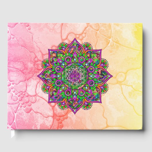 Blume des Lebens - Indisches Mandala 1 Gästebuch (Vorderseite)