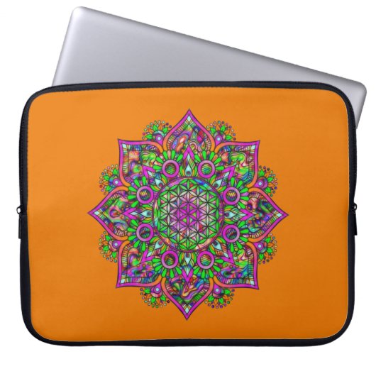Blume des Lebens - Indisches Mandala 1 Laptopschutzhülle (Vorderseite)