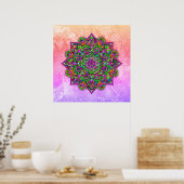 Blume des Lebens - Indisches Mandala 1 Poster (Küche)