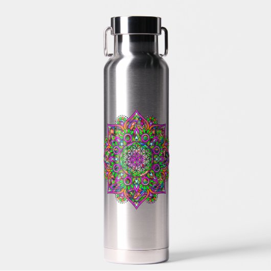 Blume des Lebens - Indisches Mandala 1 Trinkflasche (Vorne)