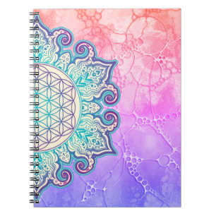 Blume des Lebens - Indisches Mandala 2 Notizblock