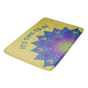 Blume des Lebens - Indisches Mandala 3 Badematte