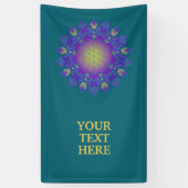 Blume des Lebens - Indisches Mandala 3 Banner (Vertikal)