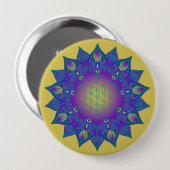 Blume des Lebens - Indisches Mandala 3 Button (Vorne & Hinten)