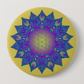 Blume des Lebens - Indisches Mandala 3 Button (Vorderseite)